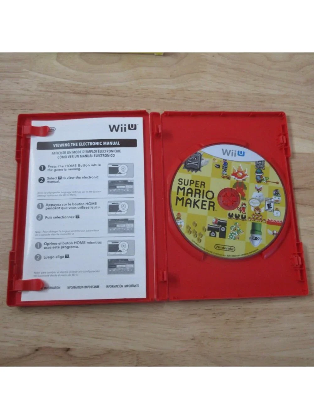 Super Mario Maker (Nintendo Wii U, 2015) with box and insert